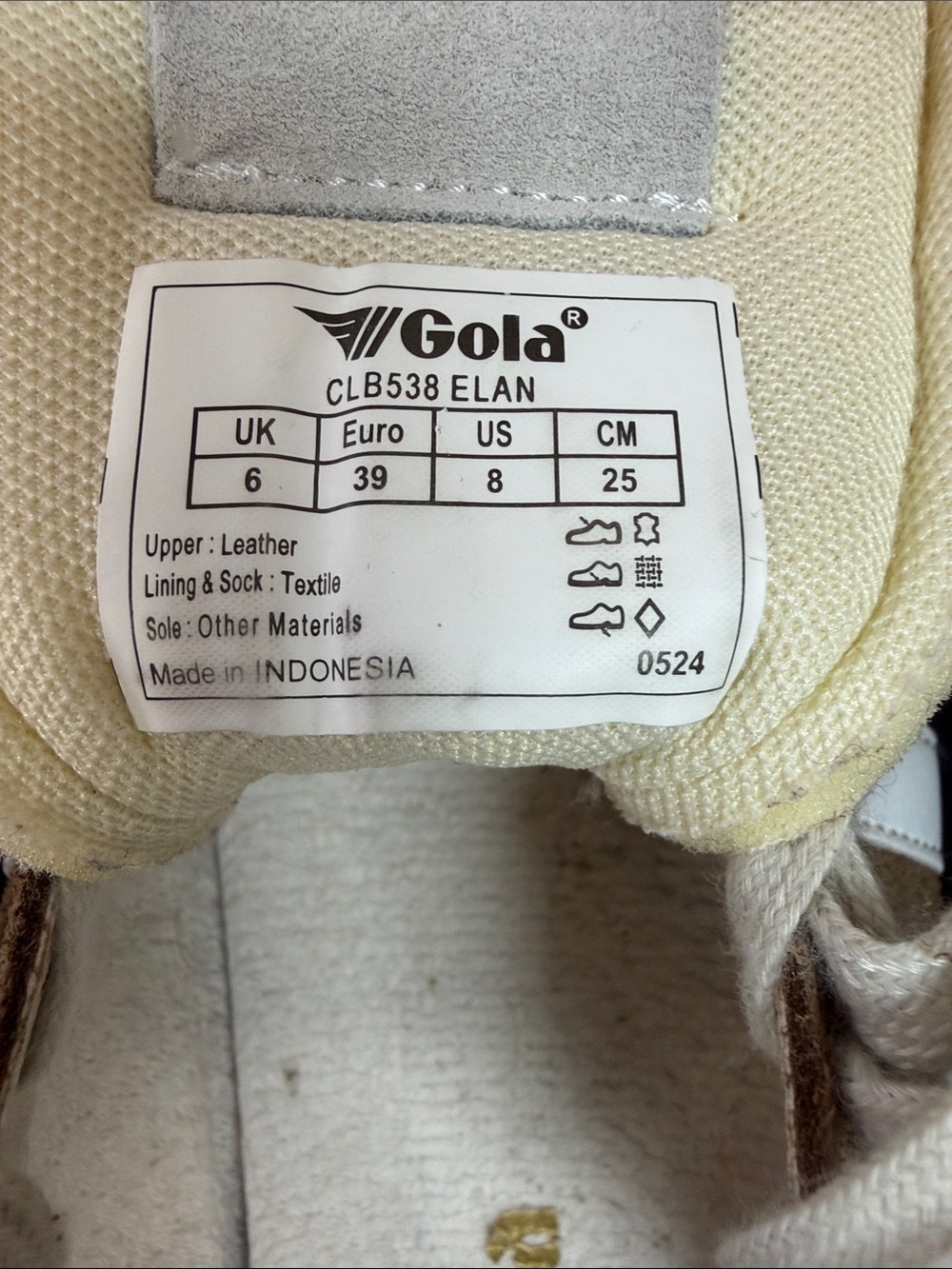 Gola Elan Tobacco White Suede Nubuck Leather Sneakers Shoe Size 8 - Picture 7 of 7